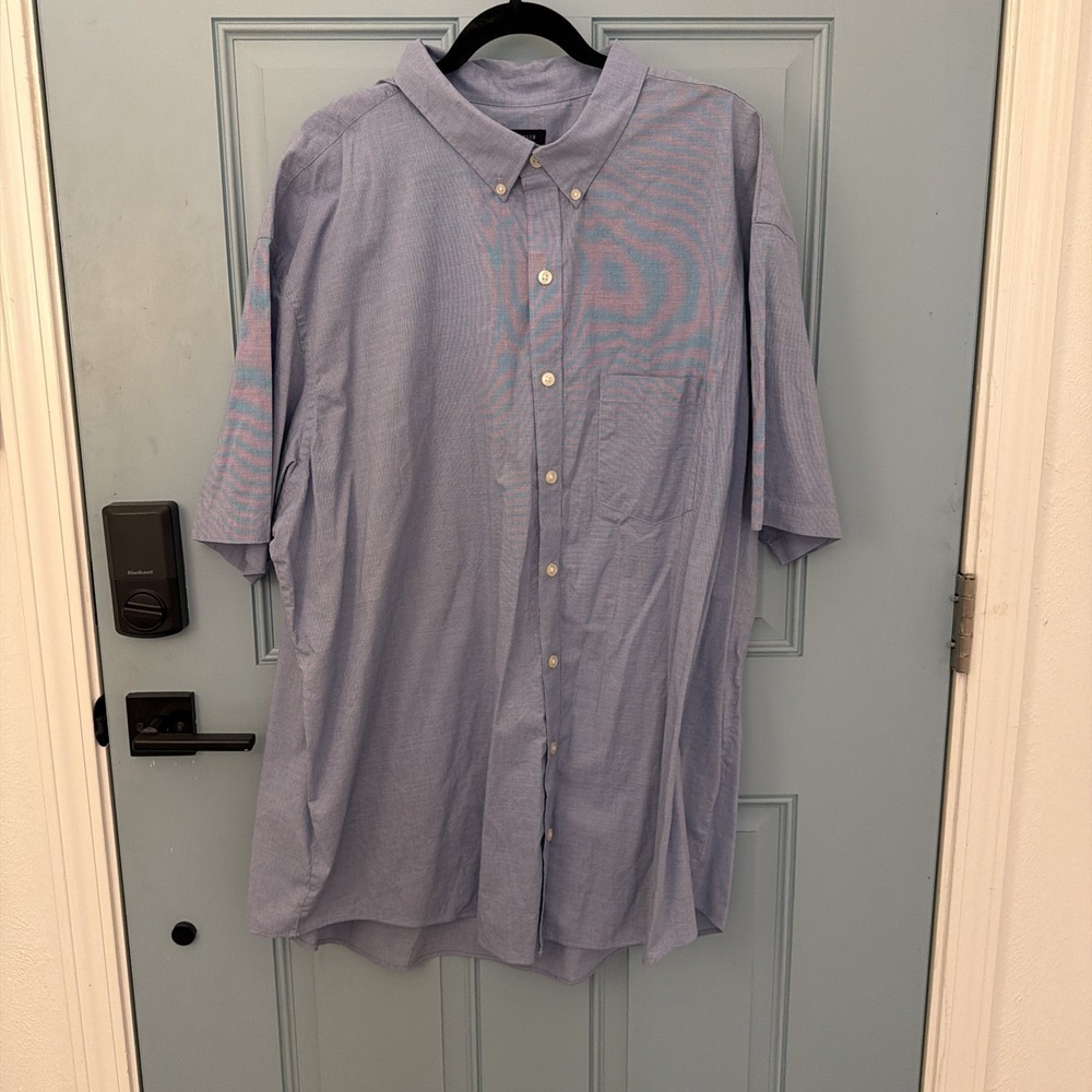 Van Heusen Wrinkle-Free Shirt Button Down Blue Dress Mens 3XLT